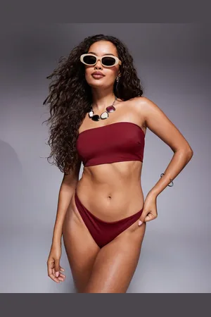 ASOS Tanga de bikini de pernera alta Maya Mix & Match de -Rojo