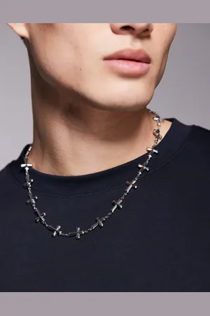ASOS Collar de cadena con detalles de cruces de acero inoxidable resistente al agua de