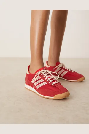 adidas Zapatillas de deporte rojas y color crema de croché SL72 OG de
