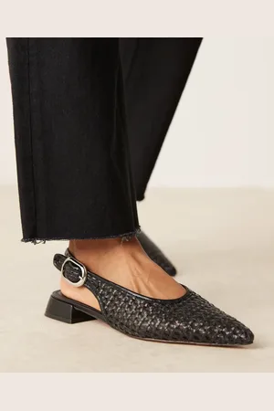 ASOS Bailarinas negras destalonadas con diseño entretejido Leonora de -Negro