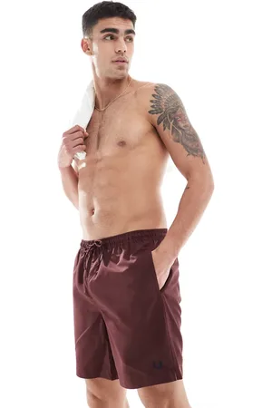 Fred Perry Shorts de baño burdeos de