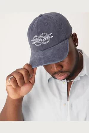 ASOS Gorra azul lavado con bordado de