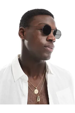 ASOS Gafas de sol anguladas de metal con lentes ahumadas de