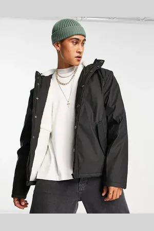 ASOS Parka negra resistente al agua con forro de borreguito de