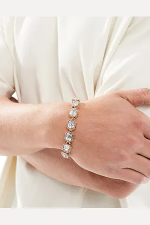ASOS Pulsera dorada de cadena de eslabones con cristales de