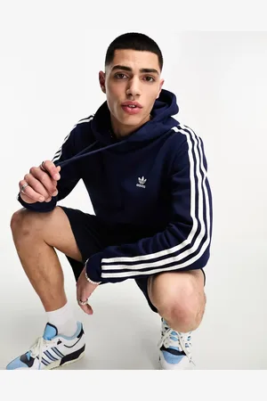 adidas Sudadera azul oscuro con capucha adicolor de