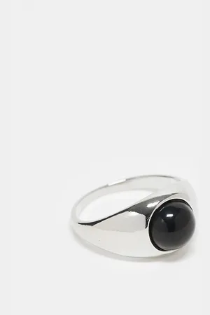 ASOS Anillo estilo sello con adorno de ágata negra de