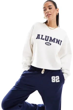 Daisy Street Sudadera blanca extragrande con estampado "Alumni" de (parte de un conjunto)