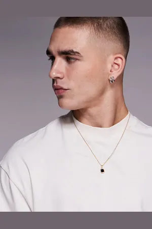 ASOS Collar de cadena con colgante cuadrado de acero inoxidable resistente al agua de