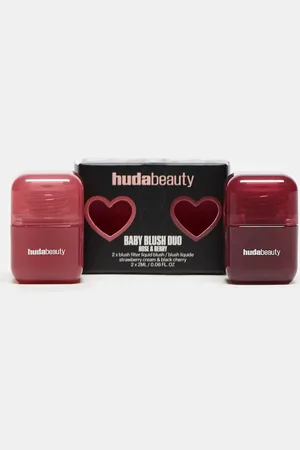 HUDA BEAUTY Dúo de coloretes líquidos Baby Blush de : Tono Black Cherry y Strawberry Cream-Rosa