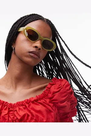 Topshop Gafas de sol verdes redondas Sicily de