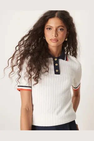 GANT Polo color crema con ribetes en contraste de canalé de -Blanco