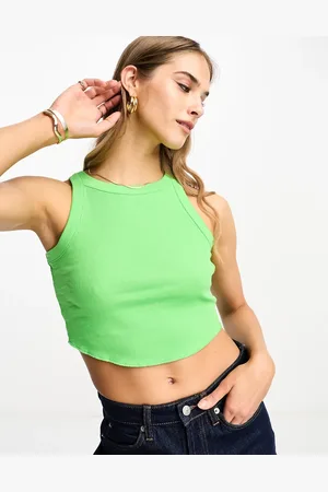 River Island Top corto verde con espalda de nadadora de