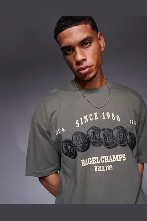 ASOS Camiseta caqui extragrande con estampado gráfico deportivo de -Verde