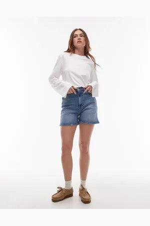 Tommy Hilfiger Pantalones cortos vaqueros mom con lavado medio de -Azul