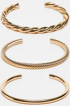 Accessorize Pack de 3 pulseras doradas con diseño retorcido de