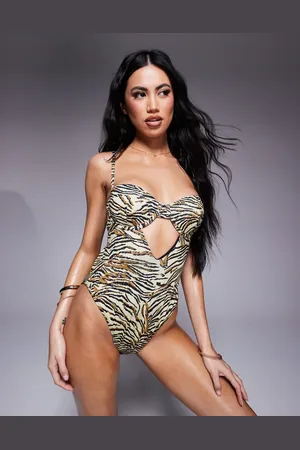 ASOS Bañador con aros, y abertura Gia de -Multicolor