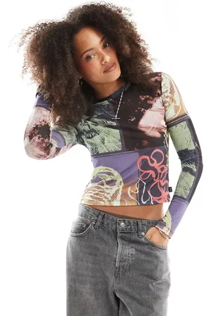 Vans Top multicolor de manga larga de malla Ludlow de -Negro
