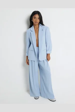 River Island Pantalones de pernera ancha con pinzas de