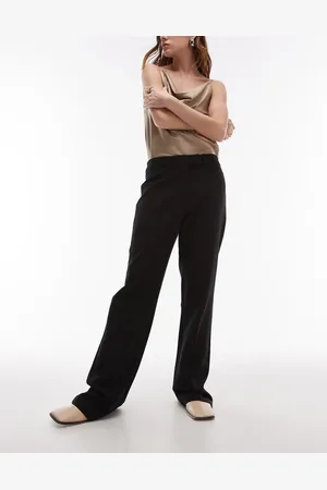 Topshop Pantalones negros de pernera slim con pinzas de