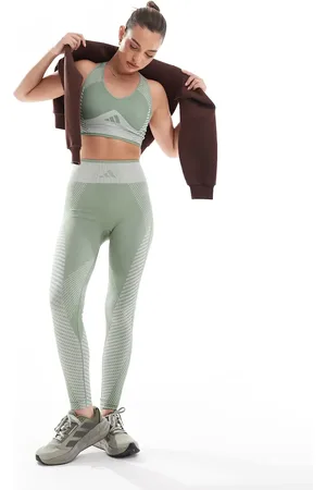 adidas Leggings de 7/8 verde plateado sin costuras de adidas Training