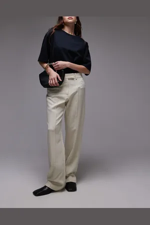 Topshop Pantalones amarillo pastel de pernera slim con pinzas de