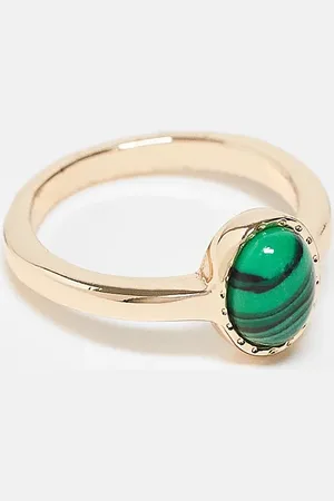 ASOS Anillo con piedra de malaquita de imitación de