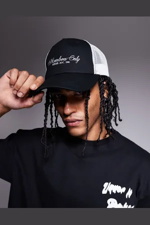 ASOS Gorra de camionero negra con logo "Members only" de
