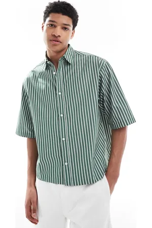 ASOS Camisa a rayas de corte cuadrado extragrande de