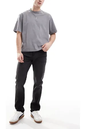 Calvin Klein Vaqueros negro lavado de corte recto slim de
