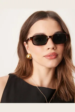 ASOS Gafas de sol marrón efecto estrechas cuadradas de