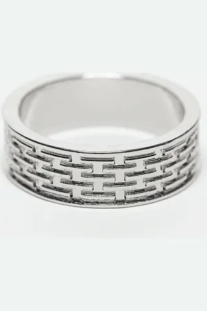 ASOS Anillo de banda con diseño de cadena estrecha de