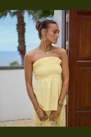 South Beach Top playero estilo palabra de honor con volantes de x Misha Grimes (parte de un conjunto)