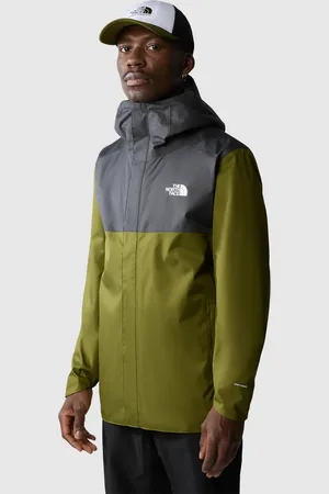 The North Face Chaqueta verde y gris con cremallera Quest de