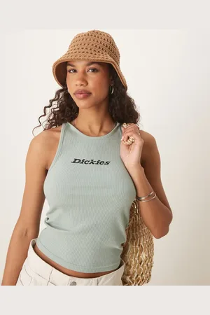 Dickies Camiseta sin mangas con logo central de canalé de