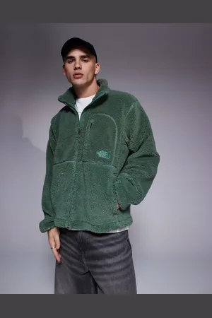 The North Face Chaqueta polar verde con cremallera de borreguito Extreme Pile de