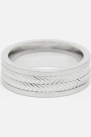 ASOS Anillo giratorio con diseño en relieve de acero inoxidable resistente al agua de