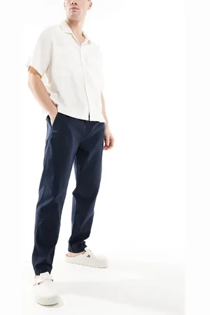 River Island Pantalones sin cierres de tejido efecto lino de