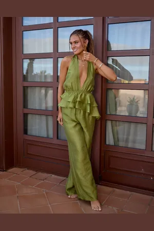 South Beach Pantalones playeros verdes de corte suelto de x Misha Grimes (parte de un conjunto)