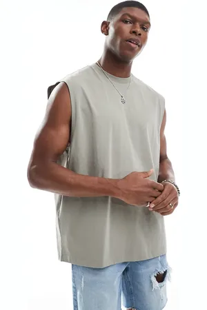 ASOS Camiseta caqui extragrande sin mangas de -Verde