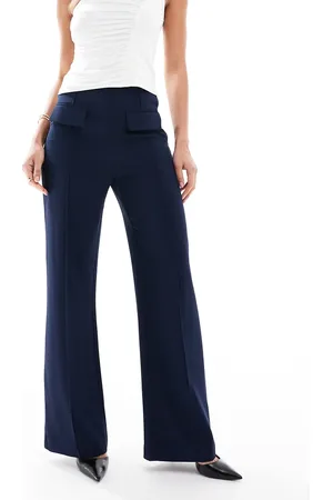 ASOS Pantalones de sastre con dos bolsillos y jaretas delanteras de