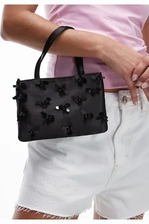 MANGO Bolso con adornos florales de