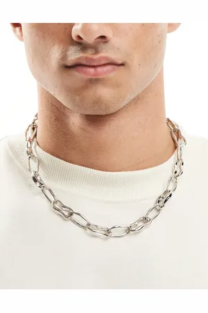 ASOS Collar de cadena gruesa con eslabones efecto fundido de