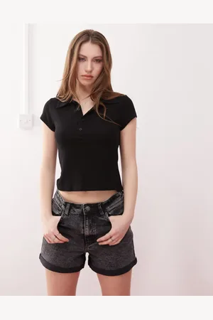 Noisy May Pantalones cortos vaqueros de talle alto con lavado Moni de