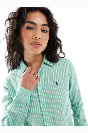 Ralph Lauren Camisa verde lavado de lino de