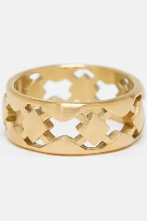 ASOS Anillo pulido con diseño calado de acero inoxidable resistente al agua de