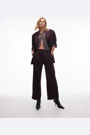 Topshop Pantalones burdeos de (parte de un conjunto)-Rojo