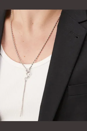 ASOS Collar de cadena lariat con perlas de imitación de