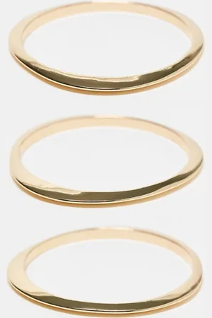 ASOS Pack de 3 pulseras doradas rígidas sin cierres con diseños lisos de