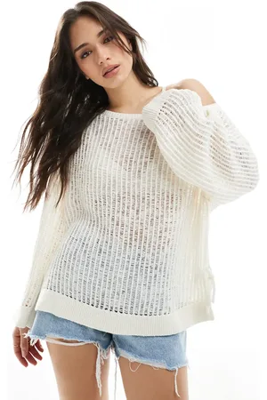 Monki Jersey con lazadas laterales de punto calado de